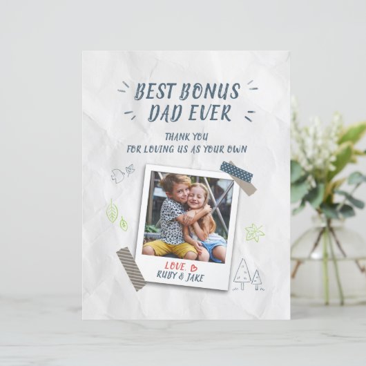 Beste Bonus Vader Vaders Dag Kinder Foto (Staand voorkant)