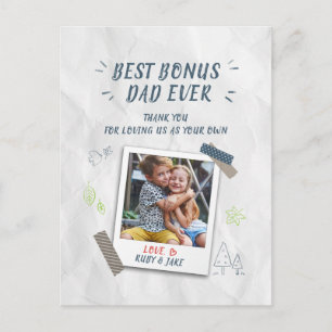 Beste bonus vader vaders dag Stepdad Aangepaste fo Briefkaart