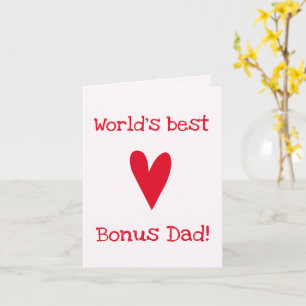 Beste Bonus Vader van de Wereld!   Red Heart Vader Kaart