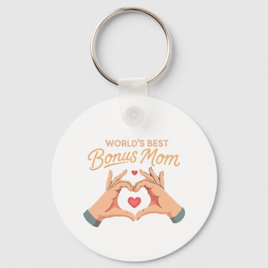 Beste Bonusmoeder Stiefmoeder ter Wereld | Hart Ha Sleutelhanger (Voorkant)