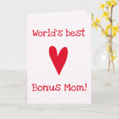 Beste Bonusmoeder ter Wereld! | Red Heart Moederda Kaart (Gele Bloem)