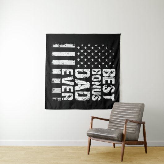 Beste bonusvader ooit Amerikaanse vlag Wandkleed (In Situ (horizontaal))