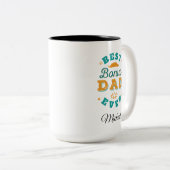 Beste bonusvader ooit moderne vaderdag tweekleurige koffiemok (Voorkant rechts)