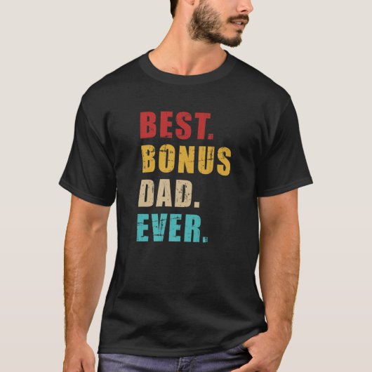 Beste bonusvader ooit  Retro T-shirt (Voorkant)