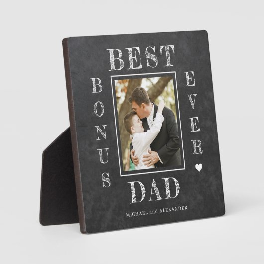 Beste bonusvader ooit stepdad Vaderdag foto Fotoplaat (Voorkant)