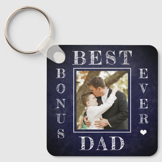Beste bonusvader ooit stepdad Vaderdag foto Sleutelhanger (Voorkant)