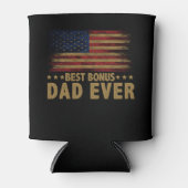 Beste bonusvader ooit voor Stepdad American Flag Blikjeskoeler (Voorkant)
