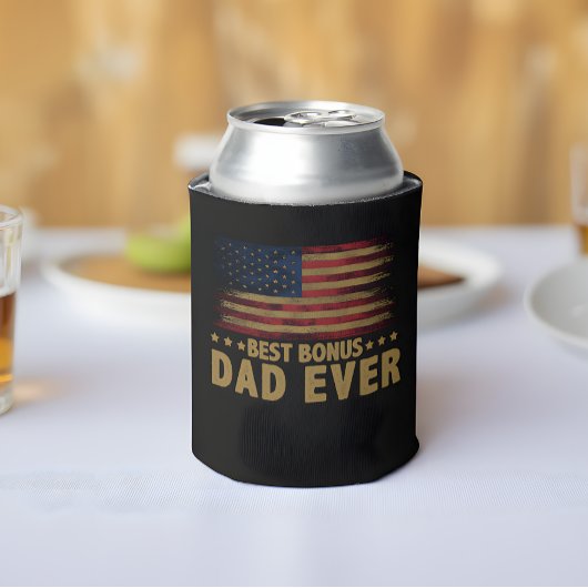 Beste bonusvader ooit voor Stepdad American Flag Blikjeskoeler