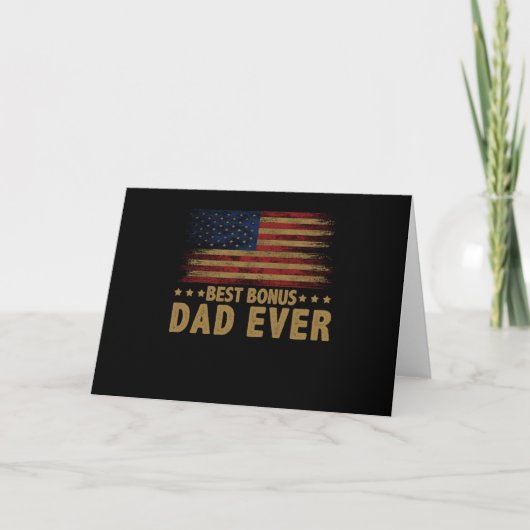 Beste bonusvader ooit voor Stepdad American Flag Kaart (Voorkant)
