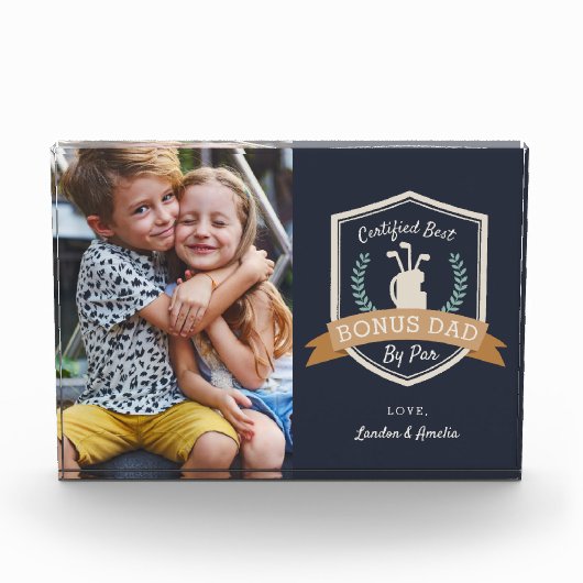 Beste bonusvader op papier | Golf Stepdad Fotoblokken (Voorkant)