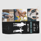 Beste bonusvader op papier | Monogram fotocollage Golfhanddoek (Horizontaal)