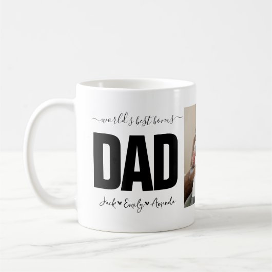 Beste bonusvader ter wereld Fotocollage Koffiemok (Links)