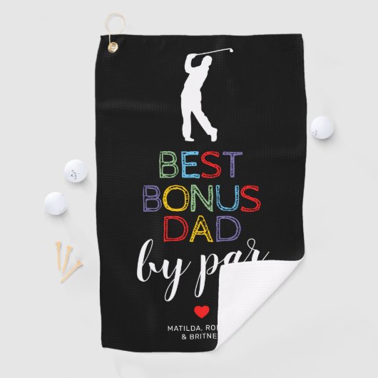 Beste bonusvader van Par Golf Towel Golfhanddoek (Insitu)