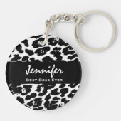 Beste borden ooit - Aangepaste naam zwart - witte Sleutelhanger (Achterkant)