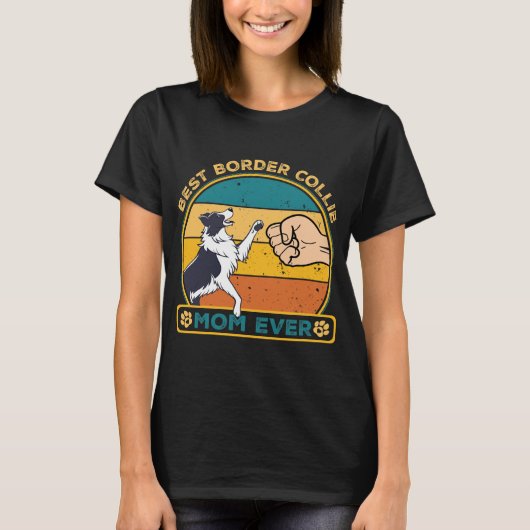 Beste Border Collie Hond Mam T-shirt (Voorkant)