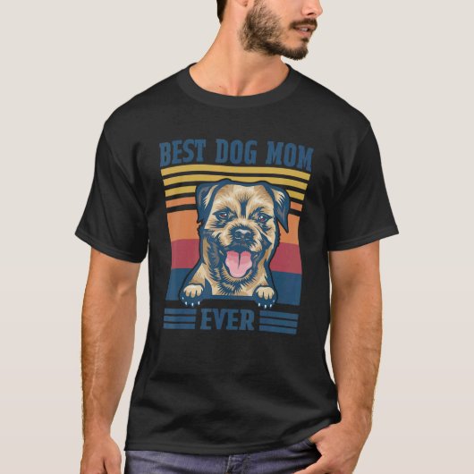 Beste Border Terriër Moeder Ooit Hond Moeder Moede T-shirt (Voorkant)