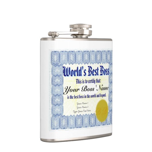 Beste Boss-certificaat ter wereld Heupfles (Rechts)