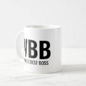 Beste boss-citaat van de wereld Eenvoudige zwarte  Koffiemok (Voorkant links)