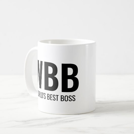 Beste boss-citaat van de wereld Eenvoudige zwarte  Koffiemok (Voorkant links)