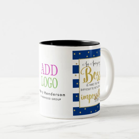 beste BOSS - DANK JE BOSS Tweekleurige Koffiemok (Voorkant rechts)