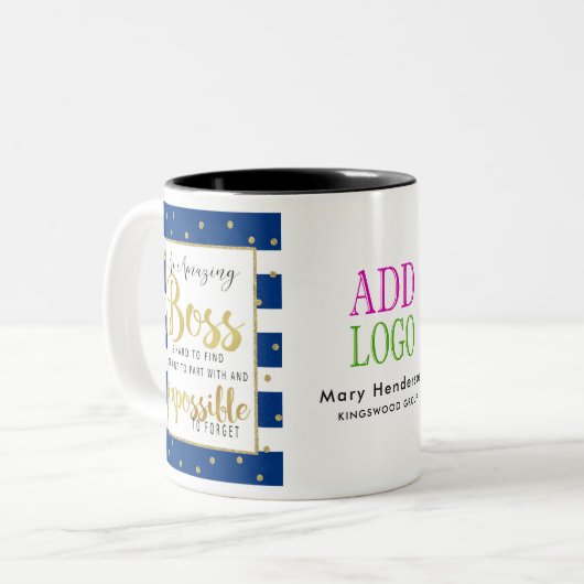 beste BOSS - DANK JE BOSS Tweekleurige Koffiemok (Voorkant links)