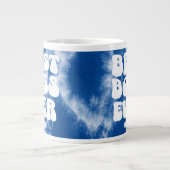 Beste Boss Ever Retro Blue Tie Dye Aangepaste Naam Grote Koffiekop (Voorkant)