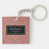 Beste Boss Ever Roos Gouden Glitter Gepersonalisee Sleutelhanger (Achterkant)