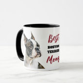 Beste Boston Terrier-hondmoeder Mok (Voorkant links)