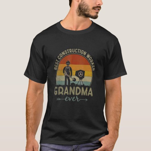 Beste bouwvakker oma ooit Retro Cool M T-shirt (Voorkant)