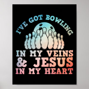 Beste bowling ontwerp voor mannen vrouwen Jesus Ch Poster