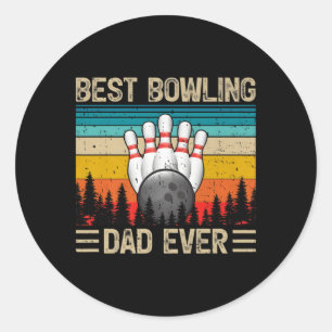 Beste Bowling papa ooit Vaderdag Ronde Sticker