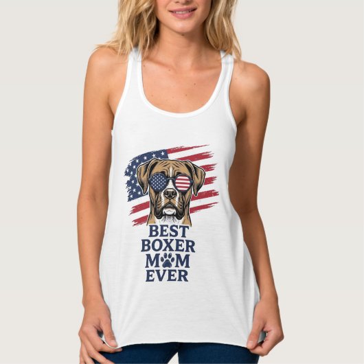 Beste Boxer Moeder Ooit Patriottisch Hond Shirt On (Voorkant)