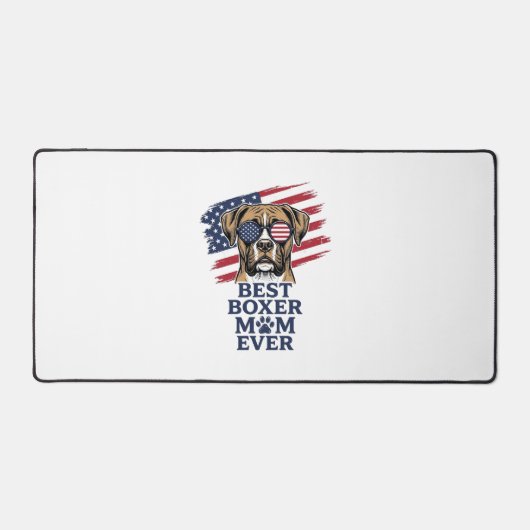 Beste Boxer Moeder Ooit Patriottisch Hond Shirt On Bureaumat (Voorkant)