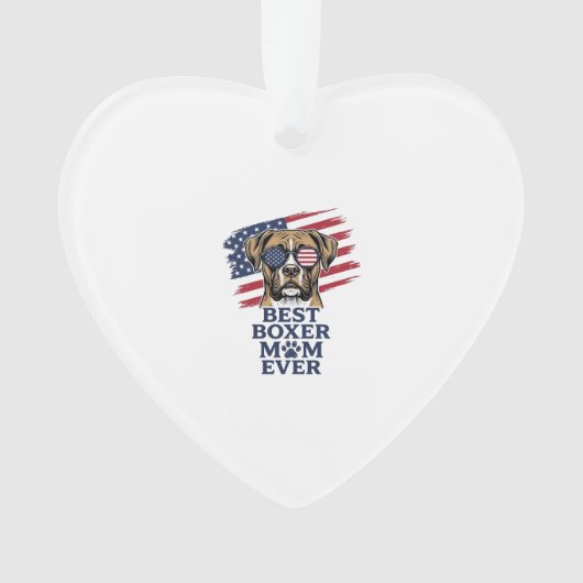 Beste Boxer Moeder Ooit Patriottisch Hond Shirt On Ornament (voorkant)