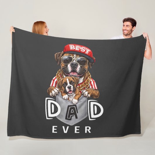 Beste Boxer Vader Ooit Fleece Deken (In situ)
