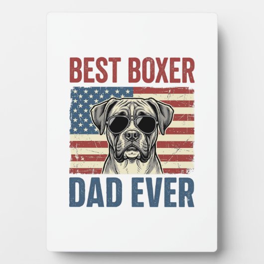 Beste Boxer Vader Ooit Vintage Hond Fotoplaat (voorkant)