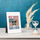 Beste Boxer Vader Ooit Vintage Hond Fotoplaat (Zijkant)
