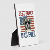 Beste Boxer Vader Ooit Vintage Hond Fotoplaat (Zijkant)