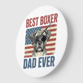 Beste Boxer Vader Ooit Vintage Hond Grote Klok (Hoek)