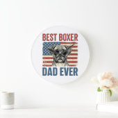 Beste Boxer Vader Ooit Vintage Hond Grote Klok (Huis)