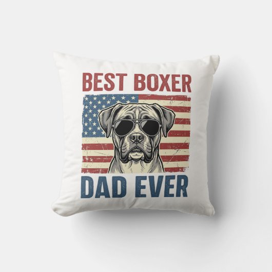 Beste Boxer Vader Ooit Vintage Hond Kussen (Voorkant)
