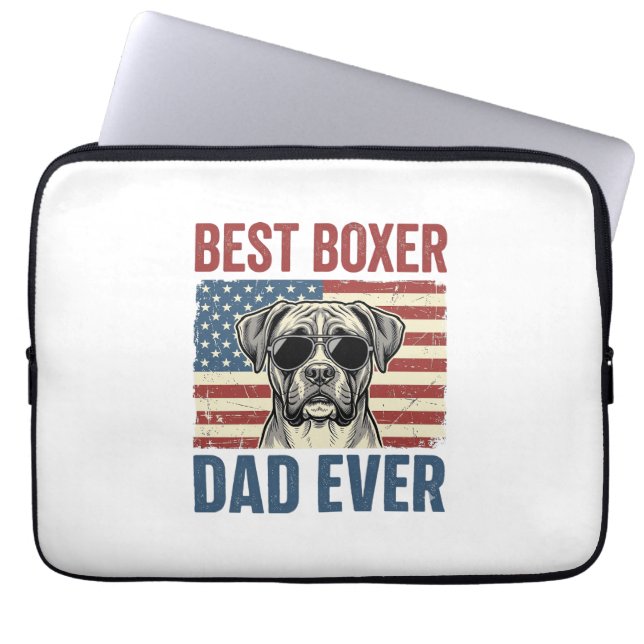 Beste Boxer Vader Ooit Vintage Hond Laptop Sleeve (Voorkant)