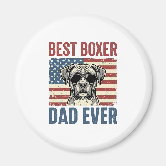 Beste Boxer Vader Ooit Vintage Hond Magneet (Voorkant)