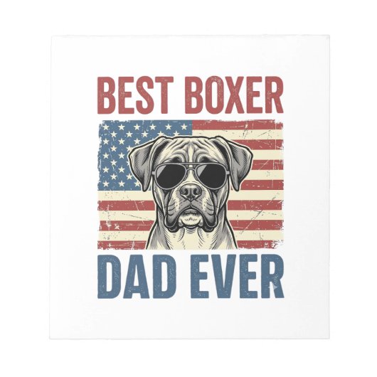 Beste Boxer Vader Ooit Vintage Hond Notitieblok (Voorkant)
