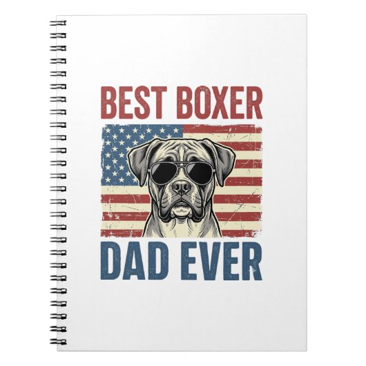 Beste Boxer Vader Ooit Vintage Hond Notitieboek (Voorkant)