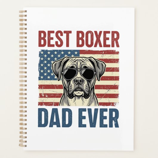 Beste Boxer Vader Ooit Vintage Hond Planner (Voorkant)