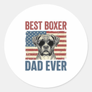 Beste Boxer Vader Ooit Vintage Hond Ronde Sticker