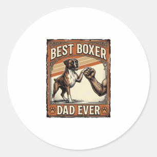 Beste Boxer Vader Ooit Vintage Honden Vader Ronde Sticker
