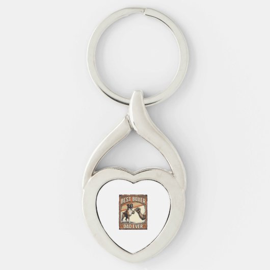 Beste Boxer Vader Ooit Vintage Honden Vader Sleutelhanger (Voorkant)