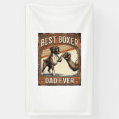 Beste Boxer Vader Ooit Vintage Honden Vader Spandoek (Verticaal)